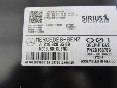 Mercedes Sirius Satellite Radio Receiver Control Module Unit A21682035894